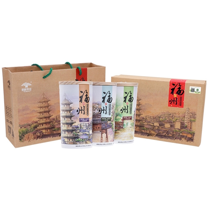 福州市 闽榕茉莉花茶小白毫/大白毫 大龙条组合纸盒 300g/盒